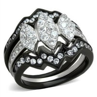Njegova je njena crnog ionskog pobeđenog venčanog zaručničkog prstena za venčani prsten za vezu za žene