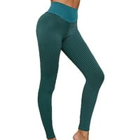 Symoid Womens Casual Hlače - Čvrsto ležerne kocke mršave sportove visoke struke modne joge duge hlače