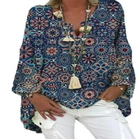 Niveer dame Retro Longro Longle Tops Ženska labava bluza tunika Etnička dnevna odjeća Vintage Baggy