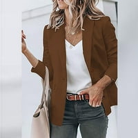 Blazer jakne za žene plus veličine tanko dugme dugih rukava dugih rukava majica košulje opruge, čvrsto