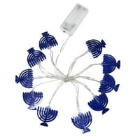 Yinmgmhj LED Chanukah Hanukkah String Party Decors Candlestick Battery LED za kućnu lampu ukrase + bijela