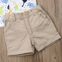 Wassery Baby Boys Shorts Postavite kratki rukav lapel Dinosaur majica za ispis + šarene hlače Dječje