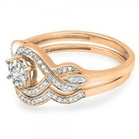 Dazzlingock kolekcija 0. Carat 10k okrugli dijamantski ženski montirani prsten za angažman podudaranja,