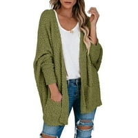Ženska casual jakna - kokice s dugim rukavima otvoreni prednji džepovi prevelizirani kardiganski džemper