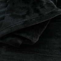 Crni super mekani topli ugodan flannel fleece mikro plišani krevet za posteljinu od mikrovlakana