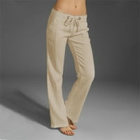 Naughtyhood posteljina hlače, ženski povremeni tanki visoki elastični struk solidne boje Sportski džep