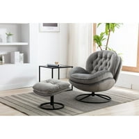 Hassch baršun akcentna stolica TV stolica dnevna soba stolica s otomanom, sivom bojom