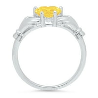 1.06ct srce od žutog prirodnog citira 18k bijelo zlatni godišnjica Angažovanje obloge prstena veličine