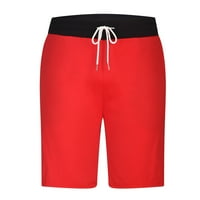 Zkozptok muške kratke hlače za plažu Ljeto Stretch Quicky suhi sportski sportovi Slim Fit koljena kratke velike i visoke hlače, crvena, xxxl