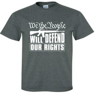 Mi narod će odbraniti naša prava unizirati majicu kratkih rukava-tamna heather siva-2xl