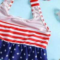 Ljetne djevojke za djecu s kupaćim kostimima Stripe Stripe Ispiši dva kupa kupaćeg košulja Bikini set