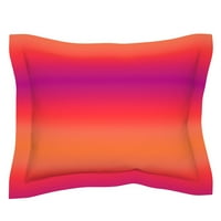 Pamuk saveen prirubdjela Edge Sham, Standard - Sunset Rainbow Stripes Ljetni odmor ružičasta žuta narančasta