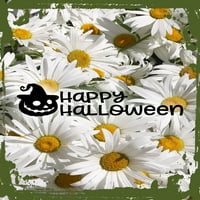 Daisy Flower Wall Art Happy Halloween bundeve noseći vješticu Jack o 'Lantern limenki zidni potpis Decor
