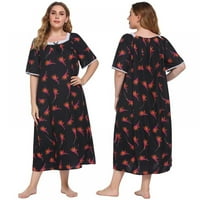 Nighthowns za žene duge lagane kratke rukave Nightdress Dame Soft Pijamas XL-4XL
