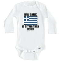 Pola grčkog je bolji od nijedne smiješne Grčke zastave Jedna dječja bodica, 6-mjeseci bijela