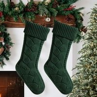 Umrumska božićna čarapa, pune boje pletene Xmas čarape kamin Viseći vintage čarape bombona za porodičnu