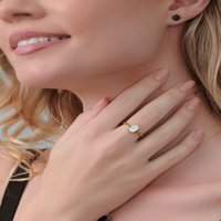 Gem kamen kralj 18k žuti pozlaćeni srebrni bijeli moissan i plavi dijamantski prstenovi za žene za žene