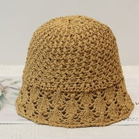 Cocopeaunt šuplji prozračni šeširi za žene retro ravan šešir rub slame šešir dame na otvorenom zaštita