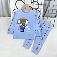 TODDLER Oprema za letnje djevojke dječake meke pidžame crtani otisci dugih rukava za spavanje dječje