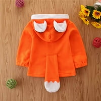 Leesechin Clearence Toddler Baby Boys Girls Winter Style Ruke pulover s kapuljačom TOP ORANGE 1- godina