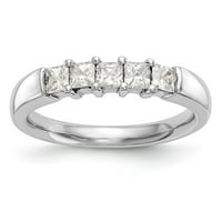 Čvrsta 14K bijela zlata pet kamenih dijamantskih vjenčanih prstena sa CZ kubičnom cirkonije veličine