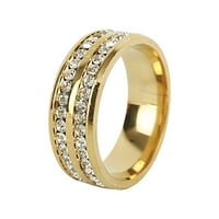 Yubnlvae prstenovi prstenova univerzalni puni redovi muškarci i dijamantni prstenovi dva ženska prstenova