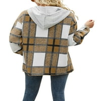 Nokiwiqis ženski kaput, jakna s dugim rukavima sa dugim rukavima sa tipkama i džepovima odjeća za jesen,