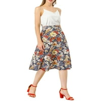 ALLEGRA K ženski visoki struk Split A-line cvjetne suknje