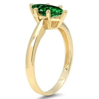 1. CT sjajan Marquise Clear Simulirani dijamant 18kyllow Gold Solitaire prsten SZ 6.25