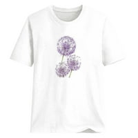 Majice za žene za žene Plaža Trčanje tiskane žene majica Purple Size S