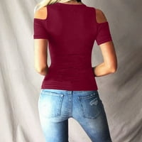 Luiyenes Corns majica sa ramena Čvrsta kratka uže za ženska rukav za ženska bluza
