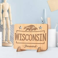 Personalizirani Wisconsin naprijed Drvena poklon kartica