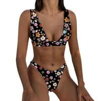 Ženski kupaći kostimi Žene Visoki struk Bikini Push Up Bikinis Ispiši kupaći kostimi kupaći kostimi