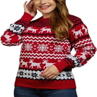 Cindysus dame casual dugih rukava za dugi rukav, žene ugodno pulover božićni šik zimski topli pleteni