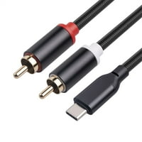USB tip-c do 2rca muški adapter za audio kabel za telefonsko teatar za zvučnik 2m