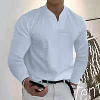 Odeerbi muški vrhovi majice Bluzes Dressy casual majice s dugim rukavima Soside Sports V-izrez Fitness