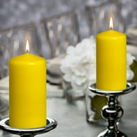 Bolsius 6 Žuti stub bez posteljine obojene masne svijeće za vjenčanje, večeru, spa, kućni dekor partije