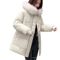 Fonwoon zimski jakne kaputi za žene, žene čvrste boje zimski džep dugih rukava drži topla jaknu Božićni