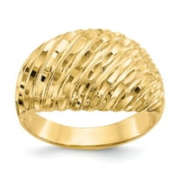 Čvrsta 14K žuta zlatna dijamantna prstena zvona veličine 8.5