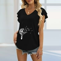 Žene Ljeto V izrez Ruffle s kratkim rukavima Tunika Ležerne duga duga majica dugačka majica