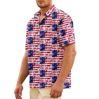 4. jula muška havajska majica USA Nacionalna zastava Košulja Grafička majica COLLAR CALLY DNEVNO DNEVNO