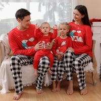 Popvcly božićna porodica koja odgovara pidžamama roditelj-dijete xmas dugi rukavi za jamčevine za žene