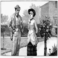 Engleski par, 1883. N'Have mi je rekao sve? ' Graviranje drveta, engleski, 1883. Poster Print by
