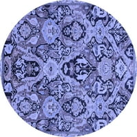 Ahgly Stroj firme prati u zatvorenom okruglom sažetkom plavih modernih prostirki, 6 'kruga