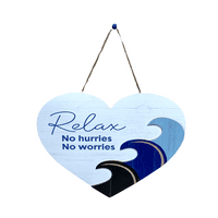 Rela NO Hrrries Nema brige plaže Obalni zidni dekor Potpise Bodiment Oblik srca Plavi talasi 10 10