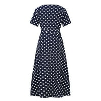 Haljine za čišćenje plus veličine Vatrogasna prodaja modne žene okrugli vrat kratkih rukava plaža polka