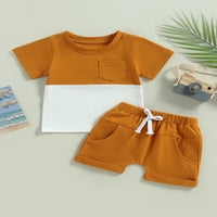 Huakaishijie Baby Boys Color Patchwork Outfit Set Majica kratkih rukava i kratke hlače za dječak