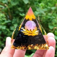 Lierteer Amethyst Crystal Izlečenje orgonita piramida Obsisites Chakra Energy Orgone Stones, 15