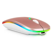 2.4GHz i Bluetooth miš, punjivi bežični miš za vivo Z Bluetooth bežični miš za laptop MAC računarsku tablet Android RGB LED Rose Gold