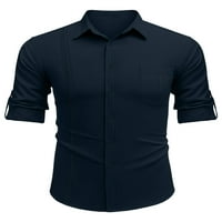 Wassery muške majice dugih rukava s rukavicama košulja za ogrlice sa majicama jacquard majica sa spuštenim